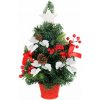 Strend Pro Stromček MagicHome Vianoce, ozdobený, červený, s listami, 40 cm Strend Pro Stromček MagicHome Vianoce, ozdobený, červený, s listami, 40 cm