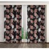 Čierny zatemňujúci záves s červeným rastlinným motívom Šírka 140 cm | Dĺžka 250 cm čierna Čierny zatemňujúci záves s červeným rastlinným motívom Šírka 140 cm | Dĺžka 250 cm čierna