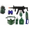 Teddies Vojenská sada klapací samopal plast 32cm s doplnkami v sieťke