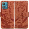 Peňaženkové kožené puzdro Tiger Pattern na Motorola Edge 40 Neo - Hnedá Peňaženkové kožené puzdro Tiger Pattern na Motorola Edge 40 Neo - Hnedá