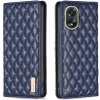 Peňaženkové kožené puzdro Diamond Lattice na Oppo A38 - Modrá Peňaženkové kožené puzdro Diamond Lattice na Oppo A38 - Modrá