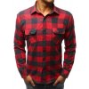 DS Pánska košeľa červeno-čierna 2757_4 Červená XXL DS Pánska košeľa červeno-čierna 2757_4 Červená XXL