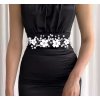 B-TOP Elegantný pás na šaty s keramickými kvetmi, perlami a kryštálmi B-TOP Elegantný pás na šaty s keramickými kvetmi, perlami a kryštálmi
