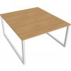 Hobis Pracovný stôl UNI O, 140x75,5x160 cm, dub/biela Hobis Pracovný stôl UNI O, 140x75,5x160 cm, dub/biela