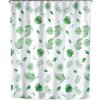 Vodoodolný sprchový záves s háčikmi 180 × 180 cm, zelené listy Vodoodolný sprchový záves s háčikmi 180 × 180 cm, zelené listy