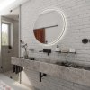 Nimco Čierne okrúhle zrkadlo LED s dvoma dotykovými senzormi ZPC 28002RVX-90 Nimco Čierne okrúhle zrkadlo LED s dvoma dotykovými senzormi ZPC 28002RVX-90