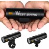 Hliníkové predné svetlo na bicykel West Biking 800lm, USB-C, LED – silné Hliníkové predné svetlo na bicykel West Biking 800lm, USB-C, LED – silné