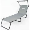Garden King Záhradné ležadlo so strieškou sivá Garden King Záhradné ležadlo so strieškou sivá