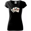 Poker - karty kreslené - Dámske tričko Pure - XS ( Čierna ) Poker - karty kreslené - Dámske tričko Pure - XS ( Čierna )