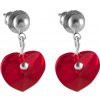 Náušnice se Swarovski Elements, visací, tvar srdce, světle červené, 793902-light -siam Náušnice se Swarovski Elements, visací, tvar srdce, světle červené, 793902-light -siam