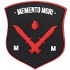 Gumová nášivka 101 Inc Memento Mori MM - čierna-červená-biela Gumová nášivka 101 Inc Memento Mori MM - čierna-červená-biela