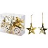 Mondex Súprava 12 ks vianočných ozdôb Hviezdy zlatá Mondex Súprava 12 ks vianočných ozdôb Hviezdy zlatá