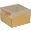 Darčeková krabička s priehľadným vekom 150x150x100/35 mm, hnedá - kraft Darčeková krabička s priehľadným vekom 150x150x100/35 mm, hnedá - kraft