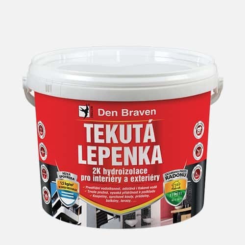 Den Braven - Tekutá lepenka, vedro, 14 kg, šedá