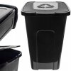 Kadax Odpadkový kôš výklopný s klapkou, plastový, čierny, 50 l