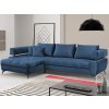 Rohová sedacia súprava Paris, modrá látka, ľavý roh Rohová sedacia súprava Paris, modrá látka, ľavý roh