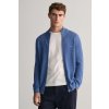 Gant Cotton Pique Zip Cardigan Denim Blue Melange