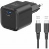 Swissten sieťový adaptér GaN 1× USB-C 35 W Power Delivery + dátový kábel USB-C/USB-C 1,2 m čierny 22070230 Swissten sieťový adaptér GaN 1× USB-C 35 W Power Delivery + dátový kábel USB-C/USB-C 1,2 m čierny 22070230