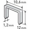 EXTOL PREMIUM 8852204 spony, balení 1000ks, 12mm, 10,6x0,52x1,2mm