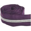 Zips metráž / 5 mm / bordový / baklažánový / strieborné zúbky Zips metráž / 5 mm / bordový / baklažánový / strieborné zúbky