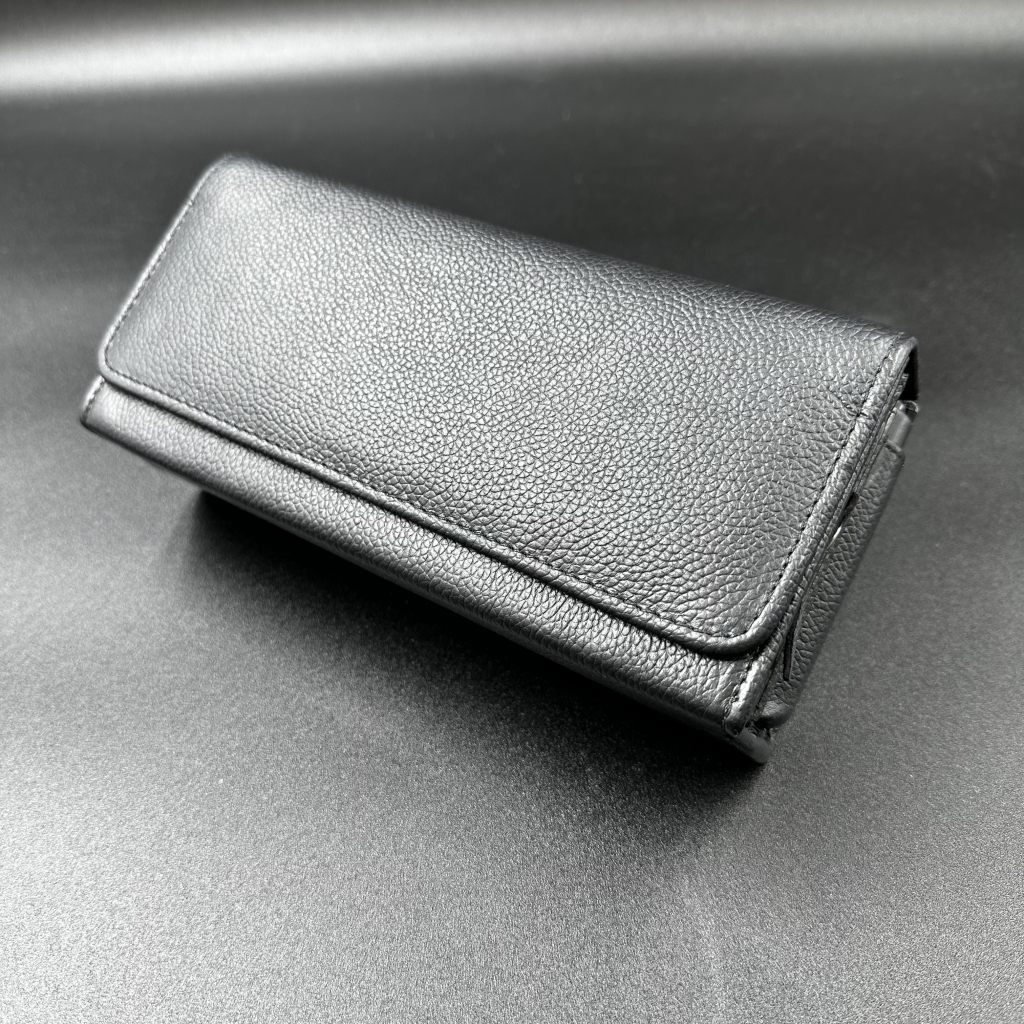 Barmanská a čašnícka peňaženka kožená s mincovníkom zipsová čierna