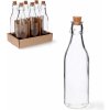 Fľaša na alkohol sklenená, korkový uzáver 225 ml