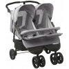Športový kočík pre dvojičky, svetlosivý, oceľový Športový kočík pre dvojičky, svetlosivý, oceľový