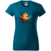 Handel Tričko - Horský list Farba: benzínovomodrá, Veľkosť: XS, Strih trička: dámsky Handel Tričko - Horský list Farba: benzínovomodrá, Veľkosť: XS, Strih trička: dámsky