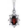 Silvego Strieborný prívesok Lina s prírodným granátom a Brilliance Zirconia JSW1001SGR Silvego Strieborný prívesok Lina s prírodným granátom a Brilliance Zirconia JSW1001SGR