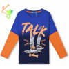 Kugo chlapčenské tričko HC0722 modrá/ oranžová aplikácia