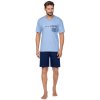 Time to Relax - pánske pyžamo so šortkami 2XL Modrá / modrá Krátke Time to Relax - pánske pyžamo so šortkami 2XL Modrá / modrá Krátke