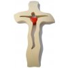 Kríž: drevený, so srdiečkom - prírodný, 21 cm - 234c Kríž: drevený, so srdiečkom - prírodný, 21 cm - 234c