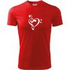 Husľový kľúč srdce - Pánske tričko Fantasy športové - XL ( Červená ) Husľový kľúč srdce - Pánske tričko Fantasy športové - XL ( Červená )