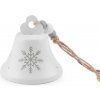 Zvonček s vločkami Ø80 mm - biela mat