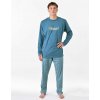 GINA Pánske dlhé pyžamo so vzorovanými nohavicami | 79191P - mesiac dunaj, XXXL GINA Pánske dlhé pyžamo so vzorovanými nohavicami | 79191P - mesiac dunaj, XXXL