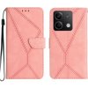 Peňaženkové kožené puzdro Global Stitching na Xiaomi Redmi Note 13 4G - Ružová Peňaženkové kožené puzdro Global Stitching na Xiaomi Redmi Note 13 4G - Ružová