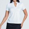 Dámská polokošeľa Lucky in Love Pleated Placket Short Sleeve biela S Dámská polokošeľa Lucky in Love Pleated Placket Short Sleeve biela S