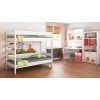 Detská dvojposchodová posteľ + šuplíky + matrace pena-kokos Diego - rebrík z boku - 180x80cm - Biela Detská dvojposchodová posteľ + šuplíky + matrace pena-kokos Diego - rebrík z boku - 180x80cm - Biela