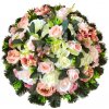 Smútočný veniec kruh umelé ruže, peónie pivonky, hortenzie a doplnky Ø 60cm Smútočný veniec kruh umelé ruže, peónie pivonky, hortenzie a doplnky Ø 60cm