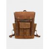 Turistický batoh na notebook z plátna a kože 20L hnedý Turistický batoh na notebook z plátna a kože 20L hnedý