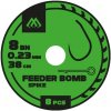 Mikado Hotový Náväzec Feeder Bomb Rig S Vrutom Bez Protihrotu Veľ. 12 0,18mm/38cm 8ks