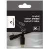 Gembird adaptér USB-C (M) / Lightning (M), datový / nabíjací, opletený, pravouhlý, 0.2m CC-USB2-CMLML-0.2M Gembird adaptér USB-C (M) / Lightning (M), datový / nabíjací, opletený, pravouhlý, 0.2m CC-USB2-CMLML-0.2M