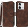 Peňaženkové kožené puzdro Line Pattern na Xiaomi Redmi Note 13 4G - Kávová Peňaženkové kožené puzdro Line Pattern na Xiaomi Redmi Note 13 4G - Kávová