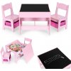 EcoToys Detský set stôl + 2 stoličky s úložnými boxmi a tabuľou ružový EcoToys Detský set stôl + 2 stoličky s úložnými boxmi a tabuľou ružový