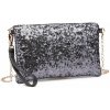 Miss Lulu flitrová večerná kabelka LH1765 sivá