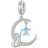 For Silver Prívesok Mačka na mesiaci so zirkónmi a mesačným kameňom - Striebro 925 For Silver Prívesok Mačka na mesiaci so zirkónmi a mesačným kameňom - Striebro 925