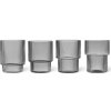 ferm LIVING Pohár na vodu RIPPLE 200 ml, súprava 4 ks, sivá ferm LIVING Pohár na vodu RIPPLE 200 ml, súprava 4 ks, sivá