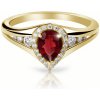 Zlatý dámsky prsteň DF 3459 zo žltého zlata, almandín s diamantmi 61 Zlatý dámsky prsteň DF 3459 zo žltého zlata, almandín s diamantmi 61