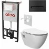Alcadrain Set modulu do sadrokartónu, WC Urban Rimless, doska a tlačidla čierna matná M1878 1 set Alcadrain Set modulu do sadrokartónu, WC Urban Rimless, doska a tlačidla čierna matná M1878 1 set