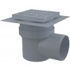 Alca Alcadrain APV10 - Podlahová vpusť 150×150/110 mm bočná, mriežka sivá, lem 2. úrovne izolácie, vodná zápachová uzávera Alca Alcadrain APV10 - Podlahová vpusť 150×150/110 mm bočná, mriežka sivá, lem 2. úrovne izolácie, vodná zápachová uzávera